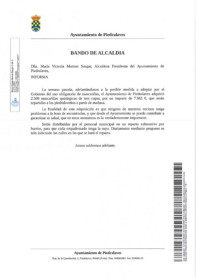 Reparto de Mascarillas